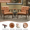 thumbnail image 2 of Bonzy Home Mid-Century Modern Accent Chair Set of 2 Upholstered Leather Armchair with Solid Wood Frame, Leisure Chair Reading Chair for Living Room Bedroom, 2 of 9