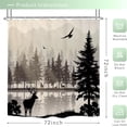 thumbnail image 3 of Misty Shower Curtain 72Wx72H Inch Rustic Foggy Mountain Landscape Deer Tree Black Woodland Lake Scenery Farmhouse Nature Mens Bathroom Decor Fabric Polyester Waterproof 12 Pack Hooks, 3 of 6