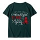 thumbnail image 5 of Gibobby Camiseta Navideña De La Mujer Blusa con estampado de sudadera para mujer Blusa informal con manga corta para mujer(Verde,XG), 5 of 5