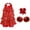 Red, variant on TiaoBug Kids Girls Cheer Dance Performance Costume Shiny Sequins Halter Ballet Dance Leotard Dress Purple 8