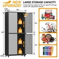 thumbnail image 4 of Rolling Garage Storage Cabinet with Wheels and Pegboard,Metal Storage Cabinet with Doors and Adjustable Shelves,Lockable Steel Tool Cabinet for Garage,Warehouse,Utility Room,Home,Office(Black Gray), 4 of 9