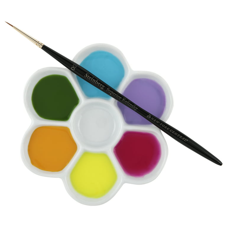 MEEDEN Paint Palette- Ellipse Artist Peel-Off Palette, Plastic Paint Tray  Palette with a Thumb Hole, 13 Wells