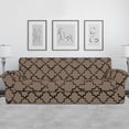 thumbnail image 2 of Easy-Going 4 Pieces Super Stretch Printed Couch cover, Sofa size, Quatrefoil/Camel, 2 of 5