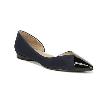 

NATURALIZER Womens Navy Mixed Material Breathable Cushioned Hayden Pointed Toe Slip On Leather Ballet Flats 7.5 W