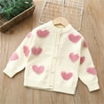 thumbnail image 2 of Generic Warm Tops for Little Boys Toddler Children Kids Baby Girls Long Sleeve Love Print Pearl Sweater Cardigan Coat Jacket Outer Outfits, 2 of 3