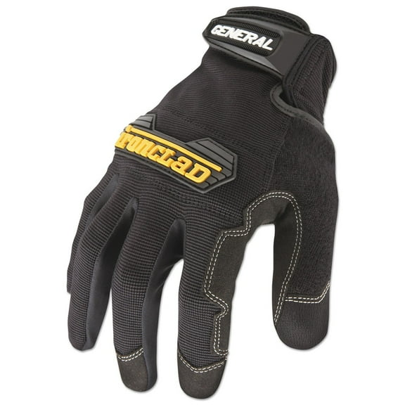 Ironclad General Utility Work Gloves All-Purpose, Performance Fit, Durable, Machine Washable, Large - GUG-04-L , Black