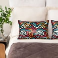 thumbnail image 3 of Pofeuu Geometry Print Satin Pillowcase for Hair and Skin Pillow Cases, Silk Pillow Cases, Soft Cooling Pillow Covers, 20x30 Inches（Pillow core not included）, 3 of 7