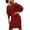 Wine, variant on Casual Knit Dress Long Sleeve Hip And Waist Women's Dress Long Sleeve Collar Dress