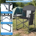 thumbnail image 2 of Gymax Folding Camping Chair Oversized Padded Portable Directors Chair w/ Side Table Black & Gray, 2 of 7
