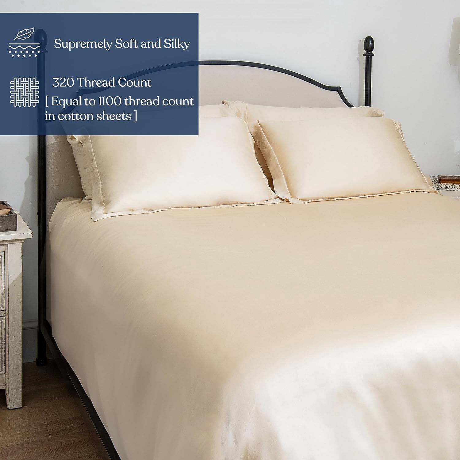Delara 100% Eucalyptus TENCEL Lyocell King Fitted Sheet 78"x80", 17" Deep Pocket, Cooling, Silky Soft, Moisture-Wicking, Fog