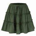 thumbnail image 1 of Jupe Courte Évasée Florale pour Femmes, Jupe Mignonne Taille Haute à Volants, Mini Jupe de Plage Verte G, 1 of 8
