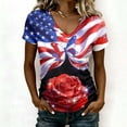thumbnail image 7 of WEIWEN 250th Anniversary USA Shirt Women America 250 T Shirts V Neck Short Sleeve Celebration Patriotic USA Flag Printed 1776-2026 Tshirts Shirts for Women Tops Blue XL, 7 of 7