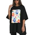 thumbnail image 4 of Plus Size Shirt for Women Oversized Black Tops for Women Short Sleeves Shirt for Women Easter 192 T Shirt Crewneck Shirt for Women M, 4 of 5