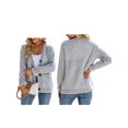 thumbnail image 2 of Honganda Women's V-Neck Knit Cardigan Contrast Color Long Sleeve Pockets Button-front Closure Sweaters, 2 of 8