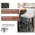thumbnail image 6 of EHANCIS Set of 2 Counter Height Bar Stools, Modern Velvet Upholstered Counter Chair with Backrests, Home Kitchen Island Leisure Chairs with Solid Wood Legs(Beige), 6 of 6
