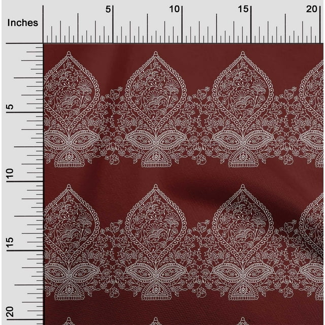 oneOone Viscose Chiffon Fabric Leaves & Floral Block Decor Fabric Printed BTY 42 Inch Wide