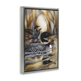 thumbnail image 3 of Stupell Industries Loon Family Among Pond Ripples Animals Painting Gray Floater Framed Canvas Art Print Wall Art, 21 x 31, 3 of 9