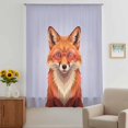 thumbnail image 2 of Purple Fox Sheer Curtains 63 Inches Long, Funny Animals Modern Art Light Filering Curtains, Breathable Simi Curtain Privacy Drapes for Living Room Bedroom Lightweight Window Treatment, 2 of 9