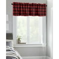 thumbnail image 4 of Kitchen Cafe Valance Curtain for Small Windows,Classic Red and Black Grid Lattice Rod Pocket Valances Farmhouse Buffalo Checker Plaid Window Treatment Panel for Living Room/Bedroom/Bathroom,60x18in, 4 of 9