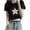 Black(Type 1), variant on Spring and Summer Tops Women's Casual Star Print Round Neck Short Sleeve T-shirt Blouse