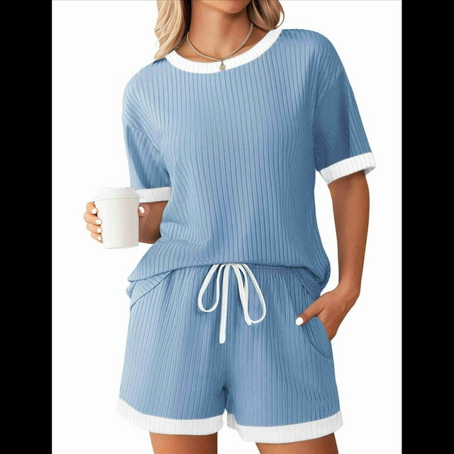 Traje de Corta con Bloques de Color Azul L