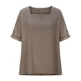 thumbnail image 6 of SDNall Tshirts Shirts for Women Solid Oversized Tops Summer Basic Casual Loose T-Shirt Womens Tops, 6 of 9