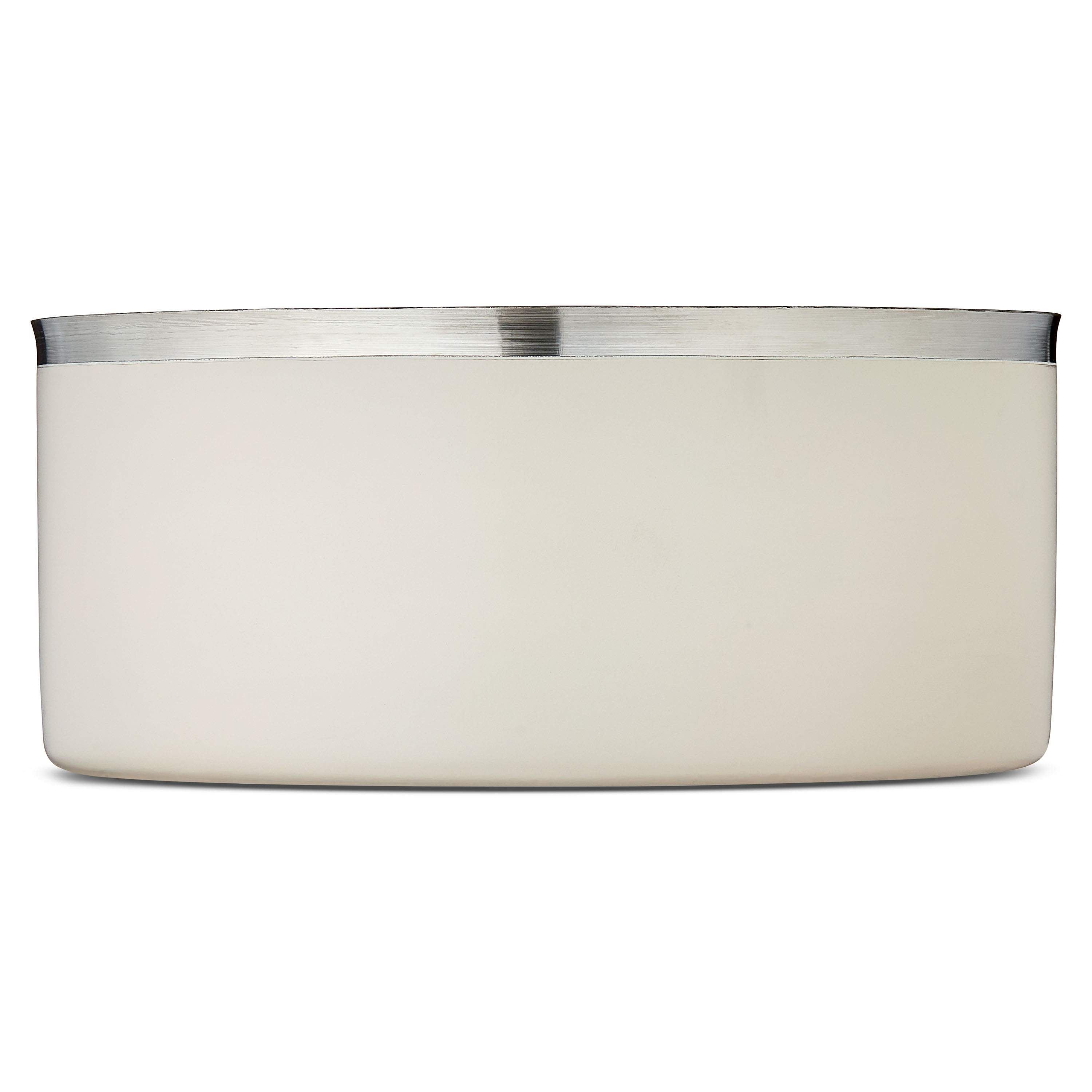 Vibrant Life Large Stainless Steel Double Wall Dog Bowl, Off-White