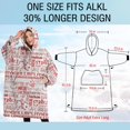 thumbnail image 4 of Oversized Wearable Blanket Hoodie,Red Baseball Terms Pattern Sherpa Blanket Hoodie with Super Pockets,Super Warm Fuzzy Pullover for Women & Men, 4 of 6