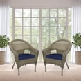 thumbnail image 2 of Jeco Clark Chaise de Patio en Osier Gris et Bleu Minuit (Ensemble de 2), 2 of 8