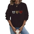 thumbnail image 6 of Womens Valentines Day Tops Leopard Buffalo Plaid Heart Graphic Sweatshirts Crewneck Pullover Tops, 6 of 8
