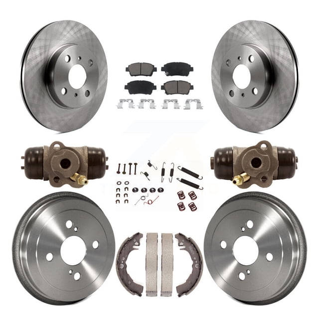 CMX Front Rear Disc Brake Rotors Ceramic Pads and Drum Kit (9Pc) for Car 2001-2005 Toyota Echo K8C-102811