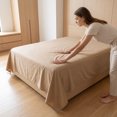 thumbnail image 5 of Unique Bargains Microfiber Ice Bed Sheet Flat Sheet Bedding for Bedroom Khaki 91"x96", 5 of 5