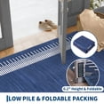 thumbnail image 5 of Garvee 2'x6' Geometric Striped Bordered Runner Rug Modern Solid Carpet, Washable Non Slip Rug for Hallway Bedroom Kitchen, Blue, 5 of 7