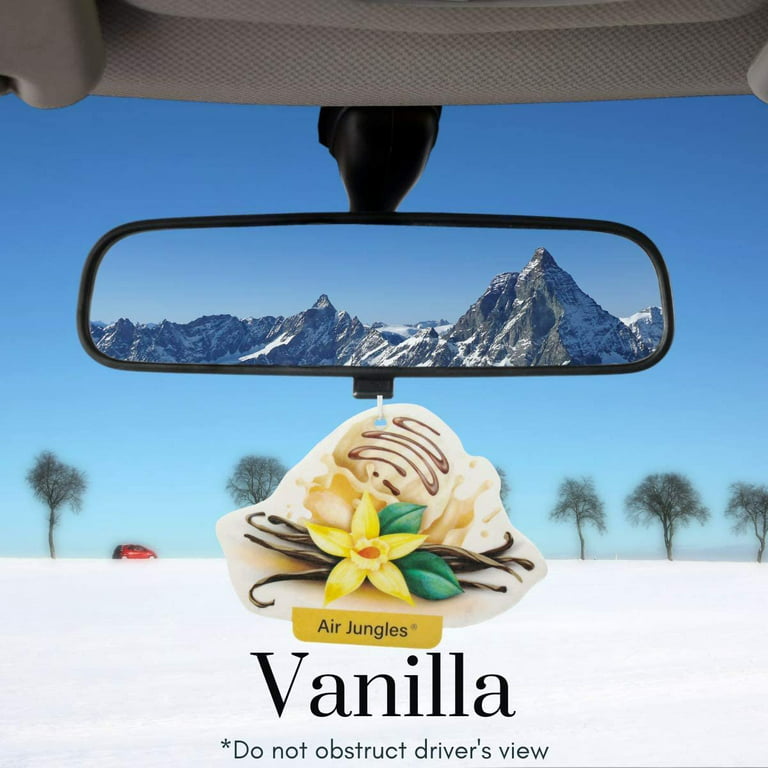 Air Jungles Car Air Fresheners Hanging 6 Count, Vanilla Car Scents Air Freshener, Natural Essential Oil for Car Fragrance, Air Fresheners with Odor