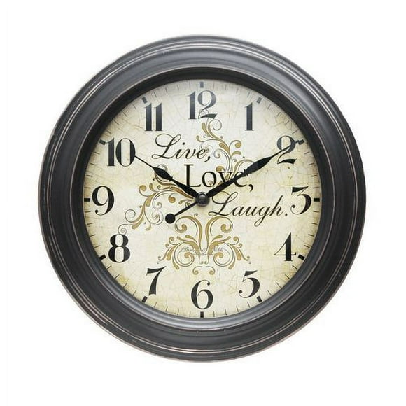 Horloge murale Live Love Laugh de Sterling & Noble en plastique