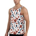 thumbnail image 2 of Easygdp Red Blue Leaves Men's Tank Top, Sleeveless Muscle T Shirts, Breathable, Quick-Dry, Loose for Gym, Running, Fitness - Small, 2 of 9