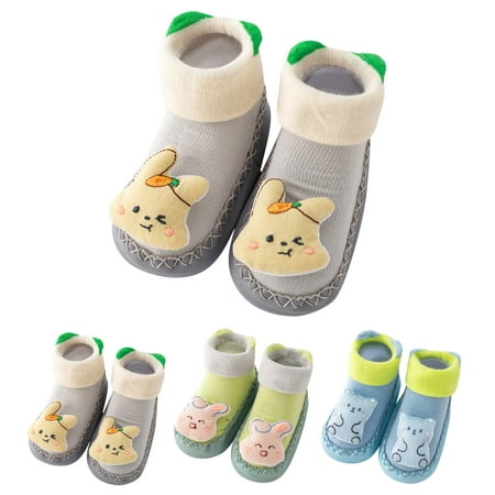 

LYCAQL Baby Shoes Spring Children Toddler Shoes Boys and Girls Floor Sports Socks Shoes Cute Cartoon Rabbit Baby Boy Size 1 Shoes (Grey 4 )