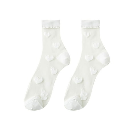 

YWDJ Socks for Women Fashion Women Mesh Ladies Breathability Patchwork Thin Socks Women’s Stockings White Free