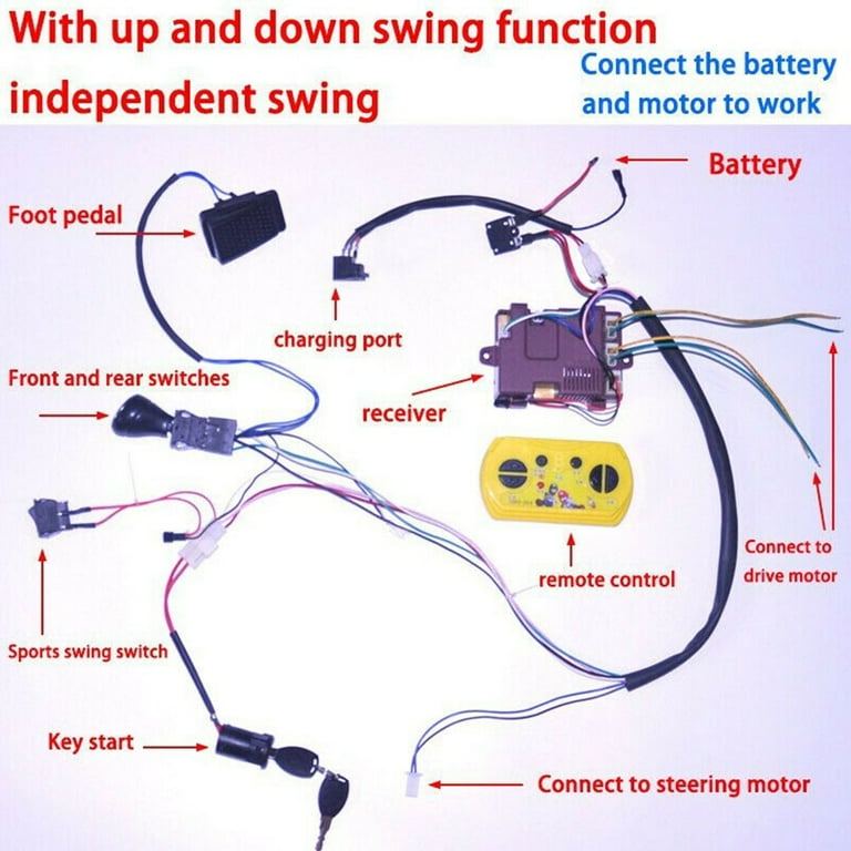 20 Kinds Children Electric Car DIY Kit 12V Wiring Harness Switch