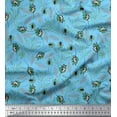thumbnail image 1 of Soimoi Moss Georgette Fabric Leaves & Insect Print Fabric by Yard 42 Inch Wide, 1 of 3