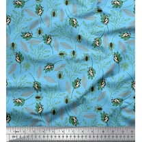 Soimoi Cotton Duck Fabric Leaves & Insect Printed Fabric 1 Yard 42 Inch Wide