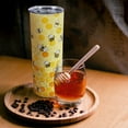 thumbnail image 5 of Bee Tumbler with Lid and Straw- Honey Bee Gifts for Women Men - Yellow Bee Coffee Mug, Cup, Skinny Tumbler, Water Bottles- Metal Thermal Insulated Tumblers 20 Oz -Bee themed gifts, Bee keepers Gift, 5 of 5