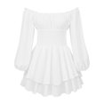 thumbnail image 4 of QHFBli Robe Mini Pailletée pour Femmes Col Montant Manches Cape Cocktail Scintillante Élégante Robes Invité de Mariage Soirée, 4 of 4