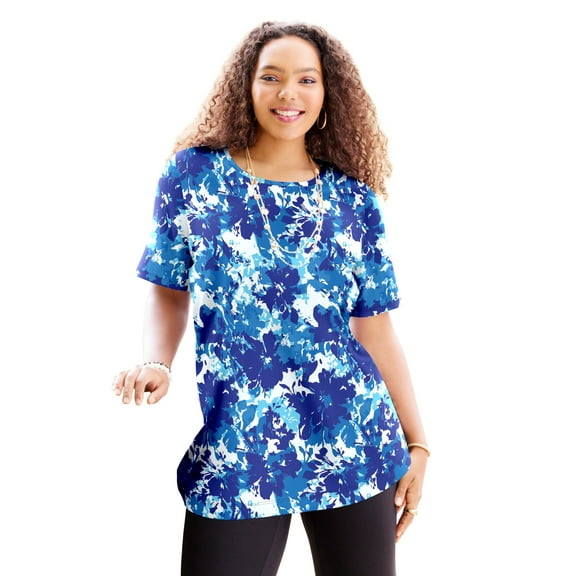 Catherines Women's Plus Size Petite Suprema Ultra-Soft Scoopneck Tee