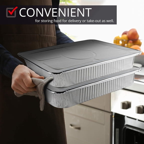 Aluminum Pans with Lids 21x13 Disposable Roasting Pans with Covers