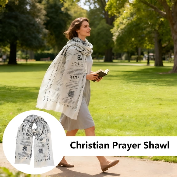 TELOLY 2026 New Prayer Shawl,Protection Bible Verse Prayer Scarf for Women Christian-70X170Cm-Lightweight Scarves for Festival Party Friends Prayer Shawls for Women