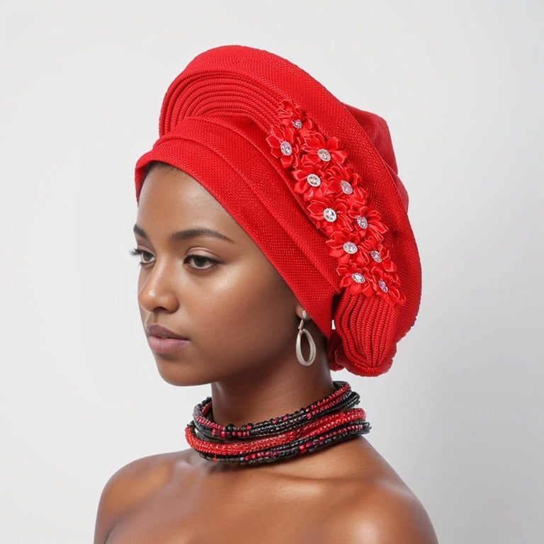 Fgnfyis Auto African Head Tie Aso Oke Headwraps Turban 