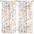 thumbnail image 2 of Floral Kitchen Curtains, Spring Flower Watercolor Floral Print Farmhouse Window Treatments Country Plants Botanical Blackout Drapes for Bedroom Living Room Kids Room 2 Panel Sets, 42"x54" Inch, 2 of 5