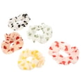 thumbnail image 3 of GOOHOCHY 5pcs Scrunchies para el cabello Lazos elásticos para el cabello Bandas para el cabello con patrón de amor (color mezclado), 3 of 7