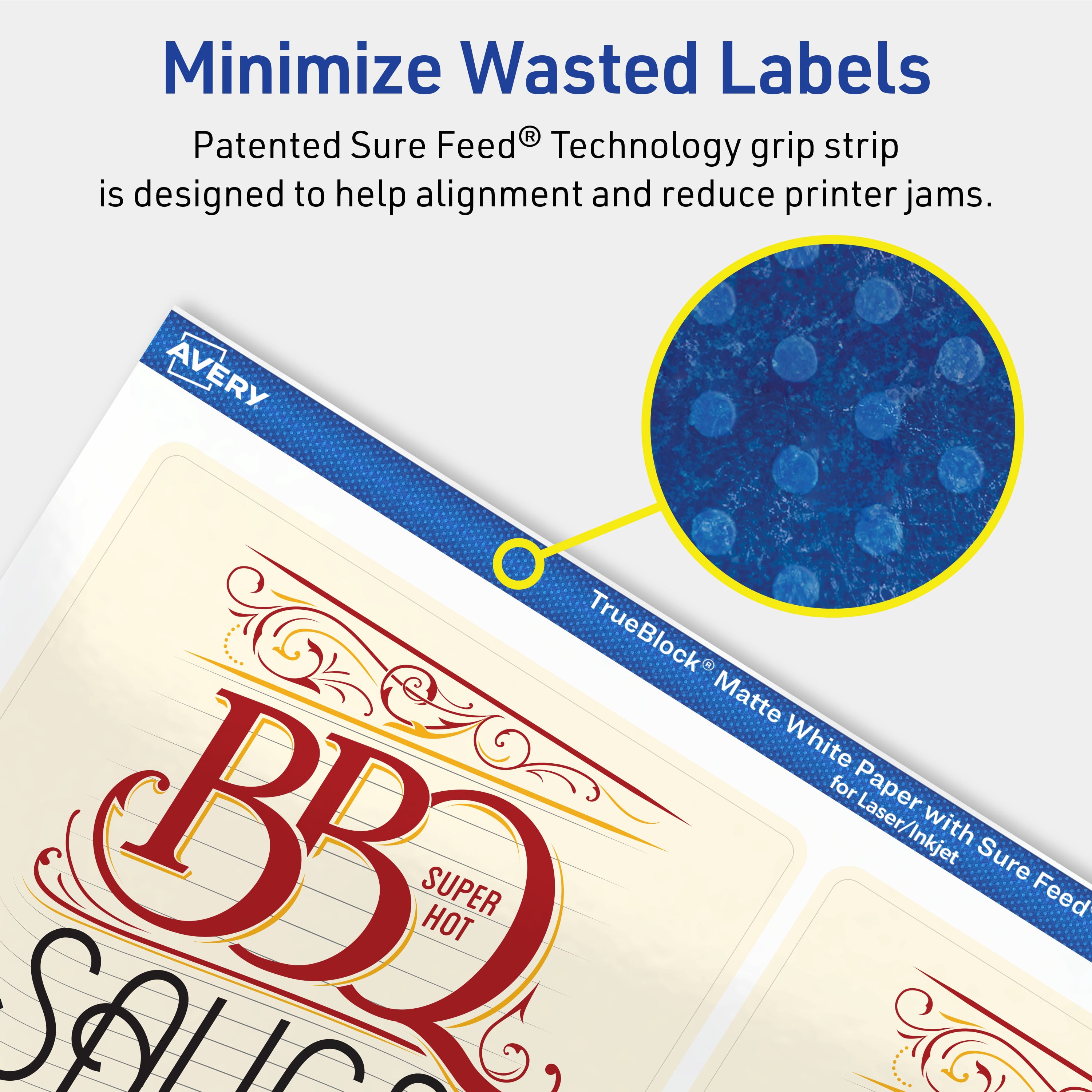 Avery TrueBlock Rectangle Labels, 4.75" x 3.75", 100ct